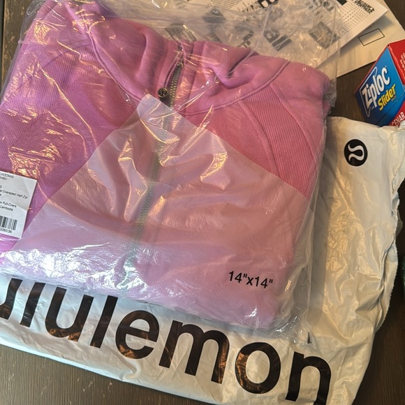 XS/S Scuba Oversized Half-Zip Hoodie Dahlia Mauve  NWT still in package - Picture 6 of 8